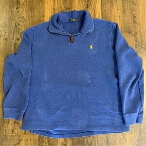Polo Ralph Lauren Sweater Mens XL Blue 1/4 Zip Pony Logo Pullover RN 41381